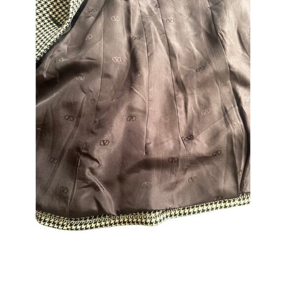 Rare Valentino Boutique Vintage Houndstooth Blazer with Fur Collar - Picture 5 of 6